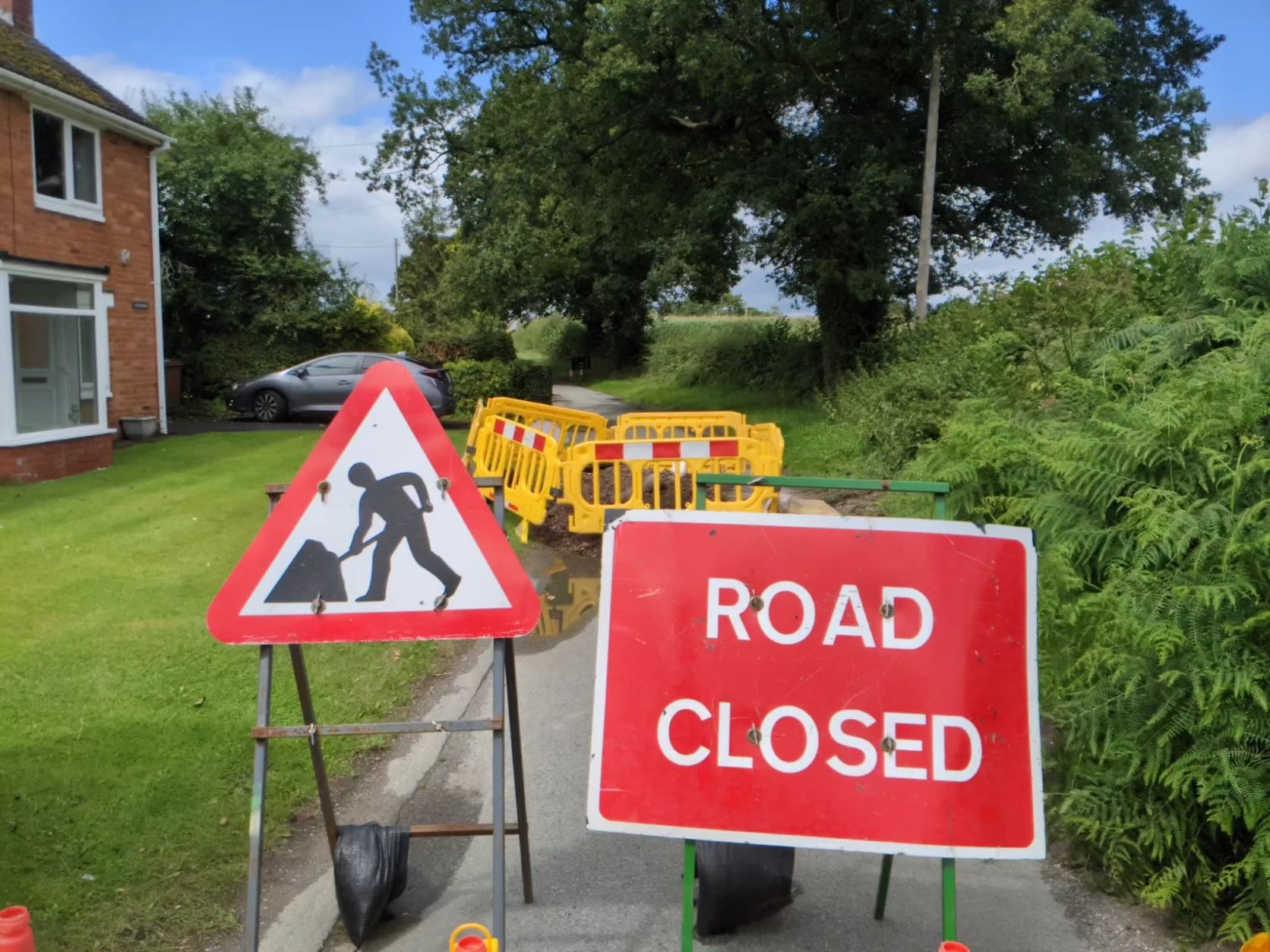 Road works in Monks Lane, August 6th